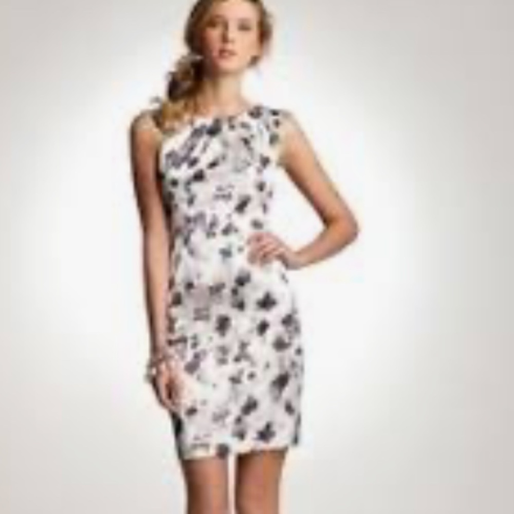 Ann Taylor Purple and White Silk Blend Cocktail Dress NWT